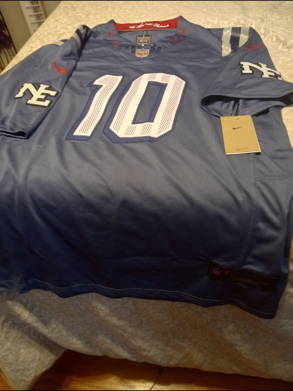 Nike Blue #10 Football Jersey with White Numbers
